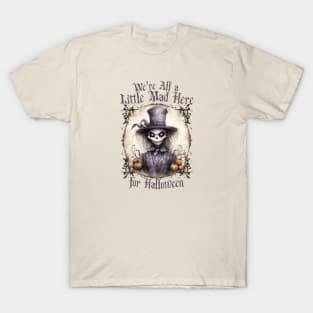 Halloween Mad Hatter Skull Grin Creepy Design T-Shirt